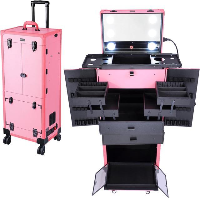 Byootique Rolling Makeup Train Case Cosmetic Organizer Trolley
