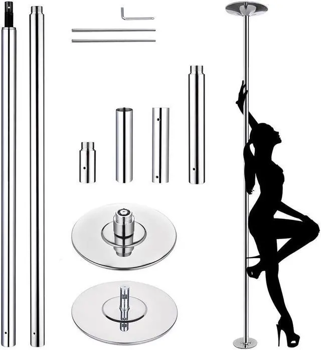 Main image of Yescom Stripper Pole 9.25 FT 45mm Dance Pole Kit Static Spinning for Party Club Fitness Silver, Max Load 1102 Lbs