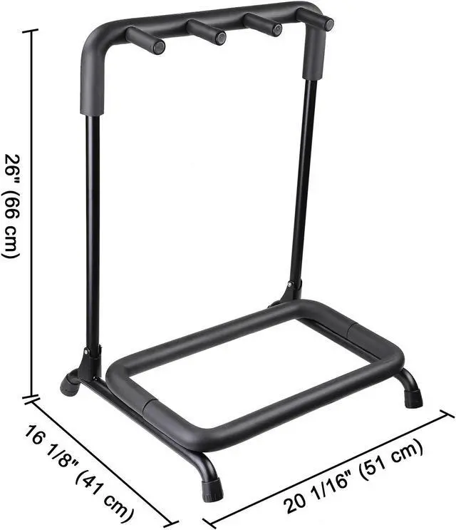 Alt view image 6 of 7 - 3 Three Holder Multi Guitar Folding Stand Band Stage Bass Acoustic Guitar Display Rack