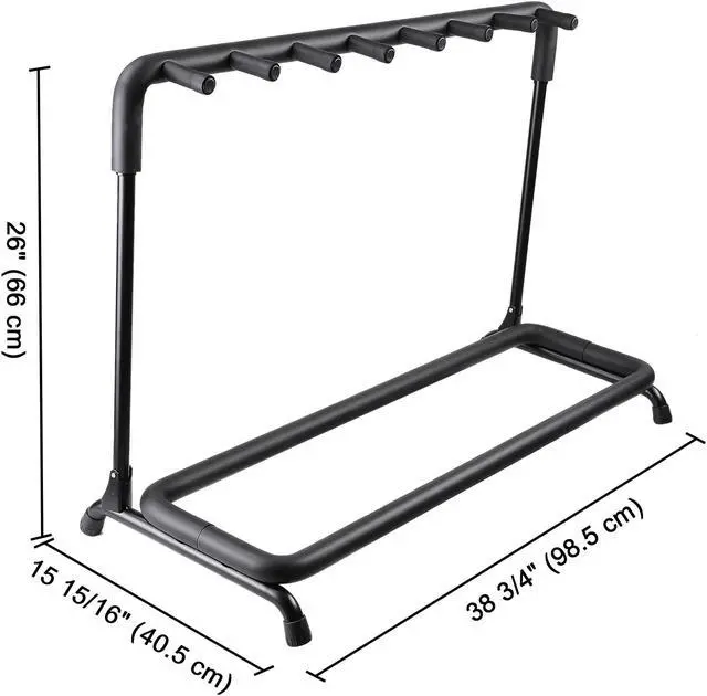 Alt view image 6 of 7 - 7 Seven Holder Multi Guitar Folding Stand Band Stage Bass Acoustic Guitar Display Rack