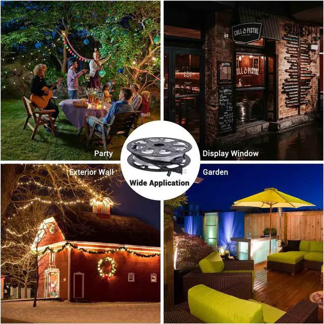 Alt view image 6 of 7 - DELight 50 Ft 2 Wire LED Rope Light Holiday Valentine Party Decorative Lighting White