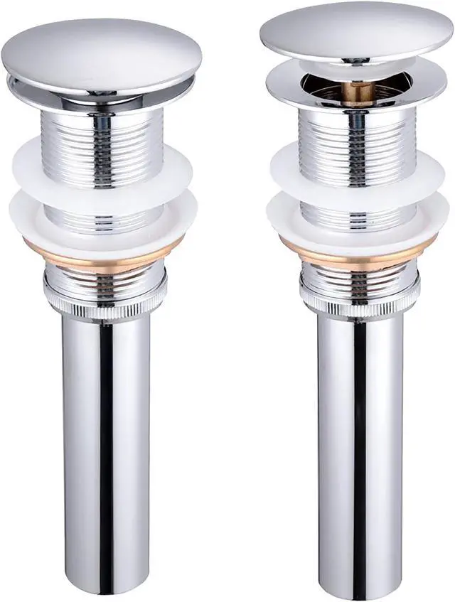 Alt view image 2 of 3 - Aquaterior 1 5/8" Bathroom Pop up Drain Vessel Sink Drain Solid Brass Kitchen Sink Drains Tub Basin Polished Chrome
