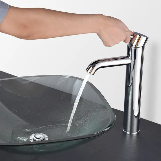 Alt view image 7 of 7 - Bathroom Tempered Glass Vessel Sink Natural Clear Square Shape Transparent Basin