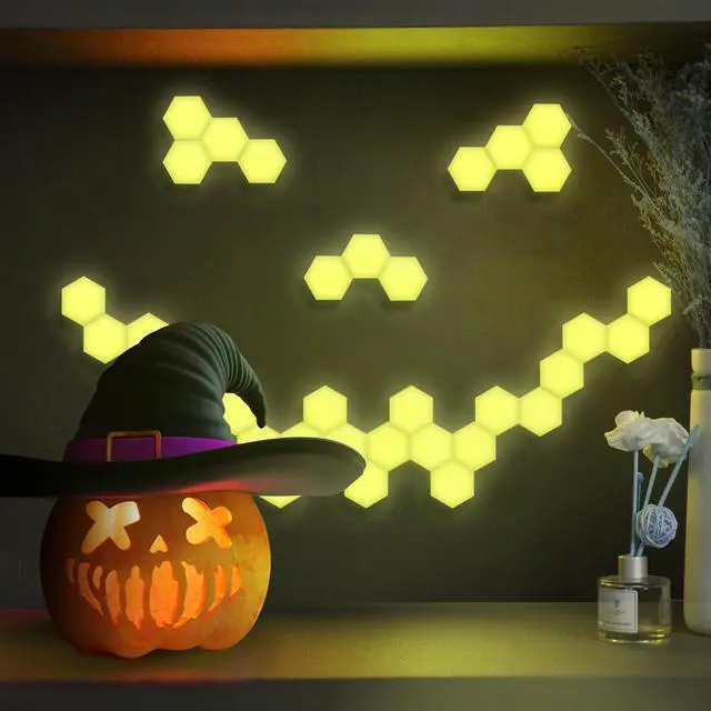 Alt view image 2 of 7 - Yescom 6 Pack WiFi Smart LED Light Accessory Hexagon Lamp Voice Control DIY Home Gifts