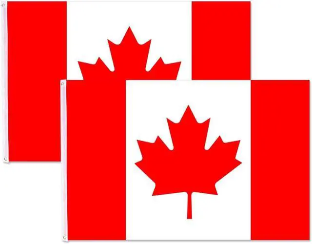 Main image of 2pcs 3'x5' Ft Canada Flag Canadian Maple Leaf Banner Outdoor Indoor For Flagpole