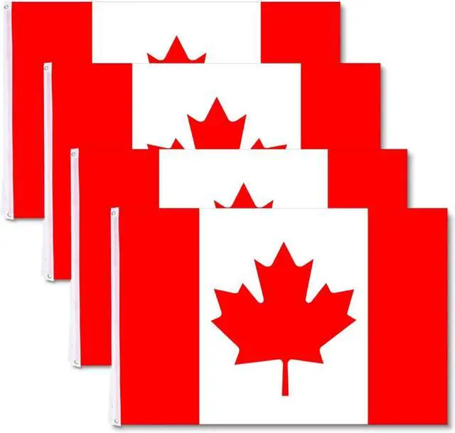 Main image of 4pcs 3'x5' Ft Canada Flag Canadian Maple Leaf Banner Outdoor Indoor For Flagpole