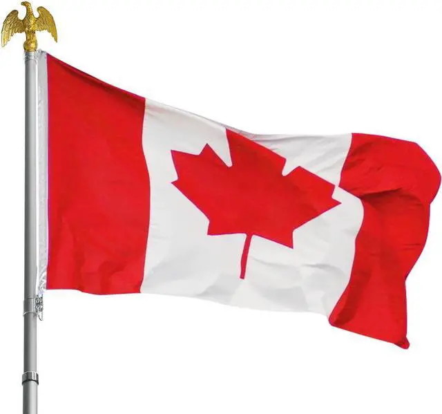 Alt view image 5 of 5 - 3'x5' Polyester Canada Flag Canadian Country Maple Leaf Outdoor Grommet Flagpole