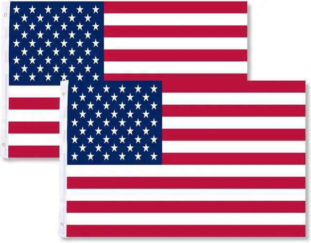 Main image of 2Pcs 3'x5' FT American Flag U.S.A U.S. United States Stripes Stars