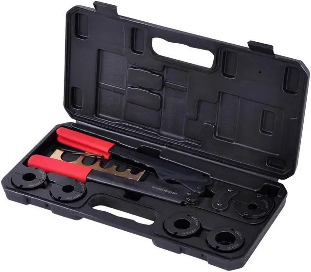 Alt view image 2 of 5 - 5in1 Pex Crimper Kit 3/8" 1/2" 5/8" 3/4" 1" Crimping Plumbing Copper Ring Tool