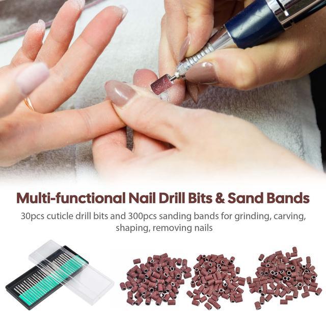 Alt view image 2 of 7 - Byootique 300x Nail Drill Sanding Bands 80" 120" 180" & 30x Bits Nail Drill File Use Art