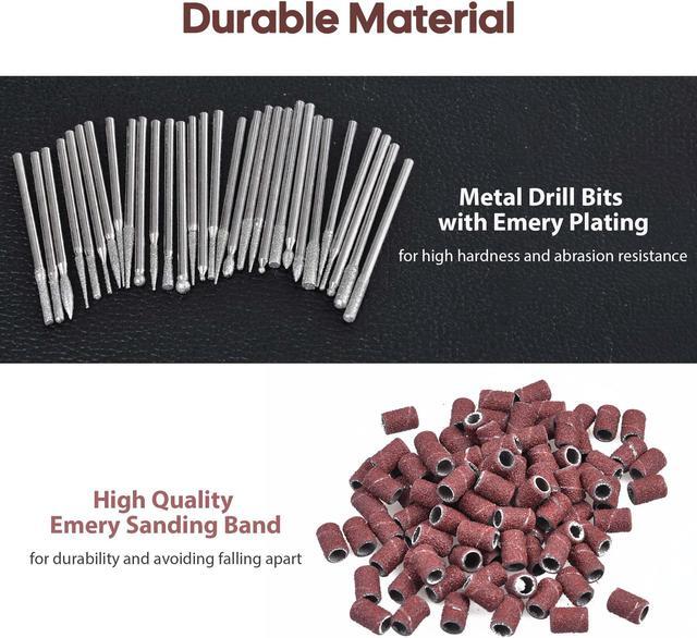 Alt view image 4 of 7 - Byootique 300x Nail Drill Sanding Bands 80" 120" 180" & 30x Bits Nail Drill File Use Art