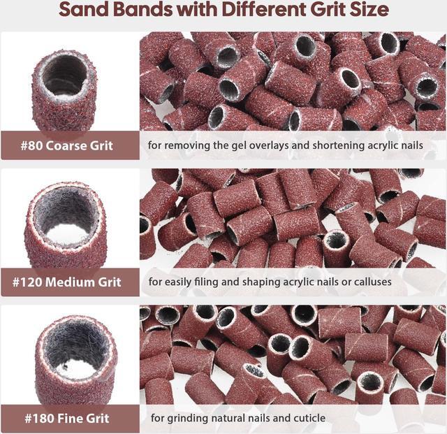Alt view image 3 of 7 - Byootique 300x Nail Drill Sanding Bands 80" 120" 180" & 30x Bits Nail Drill File Use Art