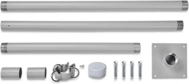 Alt view image 8 of 14 - Shade Sail Pole 10Ft Backyard with Pole Bracket Clamp Powder Awning Deck Patio