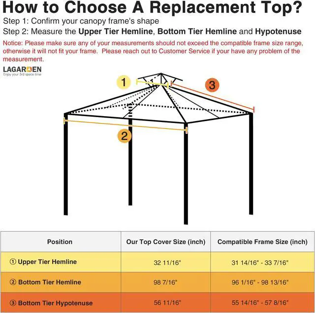 Alt view image 7 of 7 - Yescom 8x8Ft 2-Tier Gazebo Top Replacement UV30+ for 2 Tier Outdoor Patio Canopy Cover Party Backyard Garden Ivory