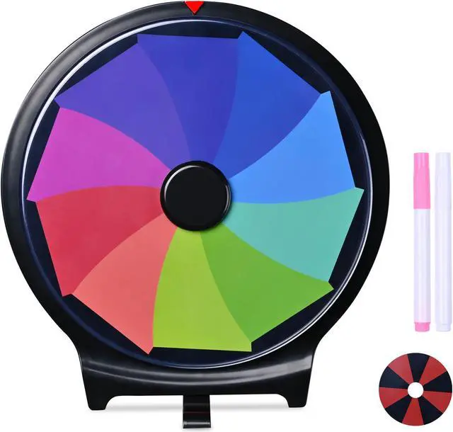 Main image of WinSpin 10" Double Sided Prize Wheel 10 Slots Spinning Game Dry Erase Carnival