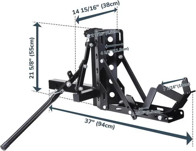 Alt view image 7 of 7 - 800lb Motorcycle Scooter Carrier 2" Tow Receiver Trailer Hauler Hitch Mount Rack