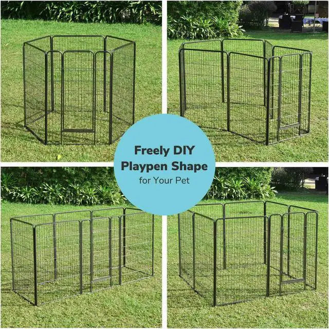 Alt view image 4 of 7 - 48 Pieces 28"x47" Pet Playpen Extra Large Dog Exercise Fence Panel Crate Outdoor