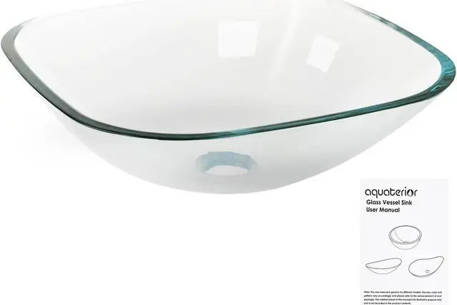 Alt view image 3 of 7 - Bathroom Tempered Glass Vessel Sink Natural Clear Square Shape Transparent Basin