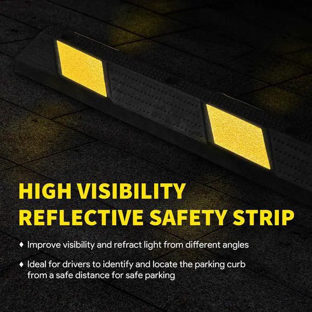 Alt view image 3 of 7 - 36" Rubber Curb Parking Block Car RV Trailer Wheel Stopper Stop Aid 2 Packs