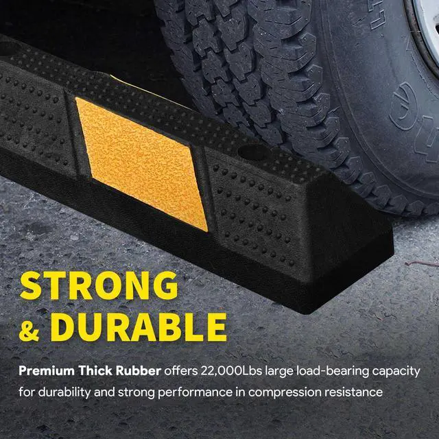 Alt view image 4 of 7 - 36" Rubber Curb Parking Block Car RV Trailer Wheel Stopper Stop Aid 2 Packs
