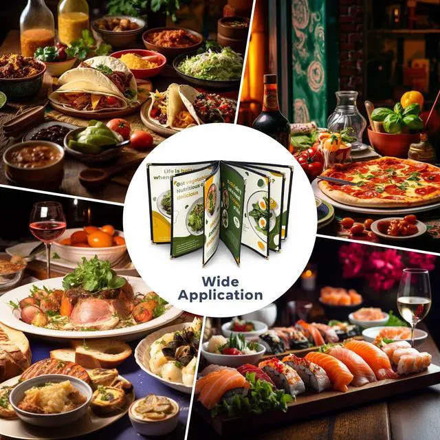 Alt view image 5 of 6 - WeChef 20 Pack Restaurant Menu Covers 8.5 x 11 Book Style 7 Pages 14 Views Black