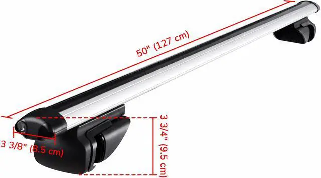 Alt view image 5 of 7 - Universal 48" Car Top Luggage Cross Bar Roof Rack Roof Top Cargo Carrier SUV Aluminum Pair