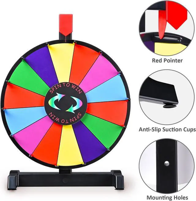 Alt view image 3 of 7 - WinSpin 12" Editable Color Prize Wheel Tabletop 14 Slots Tradeshow Events