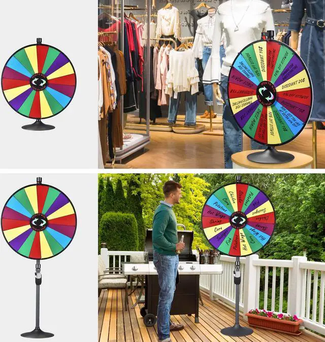 Alt view image 3 of 7 - Brochure Holder for Dual Use Prize Wheel Clear Acrylic Display Stand Tradeshow