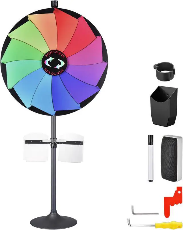 Main image of WinSpin 36" Prize Wheel Tabletop Floor Stand Spinning Wheel w/ Brochure Holders