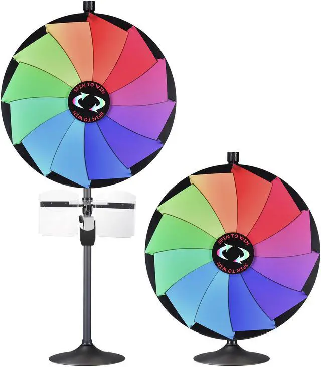 Alt view image 2 of 7 - WinSpin 36" Prize Wheel Tabletop Floor Stand Spinning Wheel w/ Brochure Holders