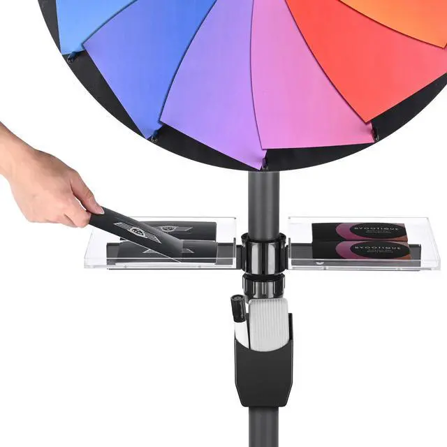 Alt view image 5 of 7 - WinSpin 36" Prize Wheel Tabletop Floor Stand Spinning Game w/ Serving Tray