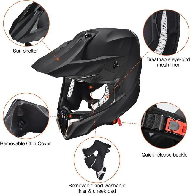 Alt view image 6 of 7 - AHR RUN-C Motorcycle Half Face Helmet Dot Approved Motorbike Cruiser Chopper, M