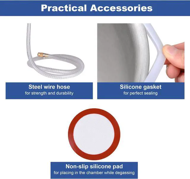 Alt view image 4 of 7 - 2 Gallon Stainless Steel Vacuum Chamber kit to Degass Urethanes Silicones Epoxies