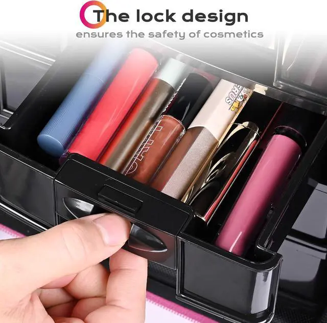 Alt view image 5 of 7 - Byootique Deep Pink 2in1 Rolling Makeup Case Soft Sided Cosmetic Organizer 1680D