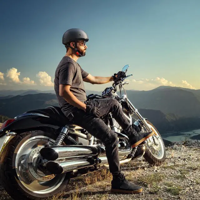 Alt view image 7 of 7 - AHR Half Face Motorcycle Helmet DOT Approved Bike Chopper Cruiser Scooter