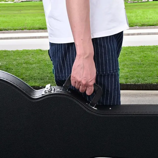 Alt view image 9 of 12 - Electric Guitar Hard Case for LP Les Paul Style Electric Guitar Wooden Hard Shell Lockable Black