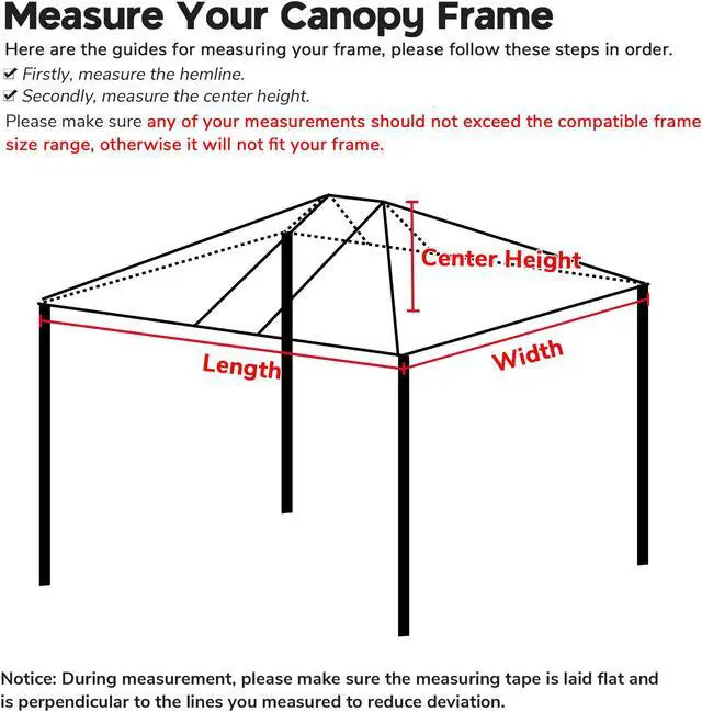 Alt view image 7 of 7 - InstaHibit 9.6*19.1Ft Replacement Canopy Top Cover UV Protection Outdoor Patio Yard 10x20Ft