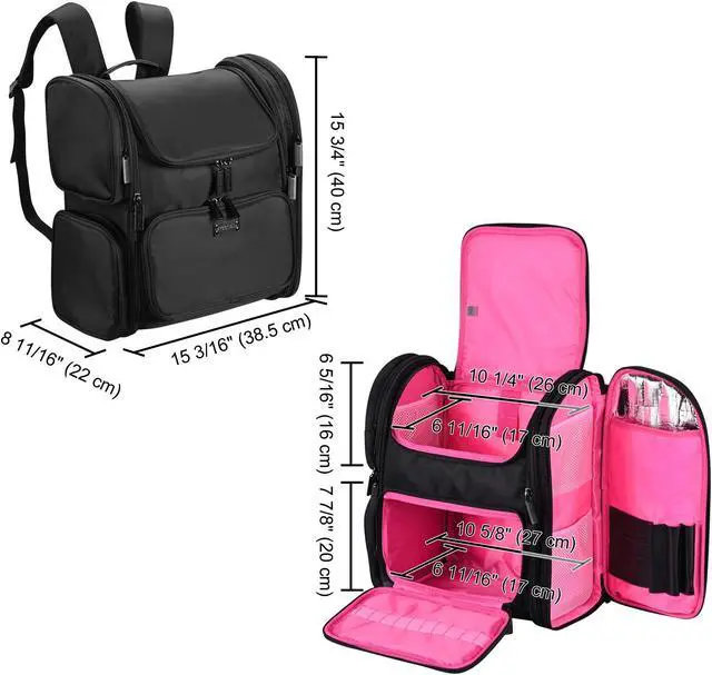 Alt view image 2 of 7 - Byootique 2in1 Nail Polish Organizer Rolling Makeup Train Case Manicure Storage