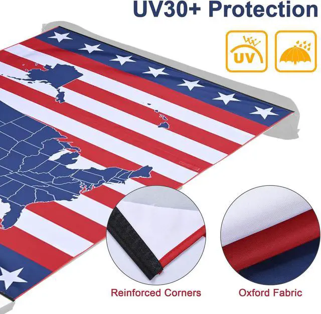 Alt view image 3 of 7 - Yescom Car Side Awning Replacement 6.5x7.8 Ft Rooftop Tent SUV Outdoor Camping US Map