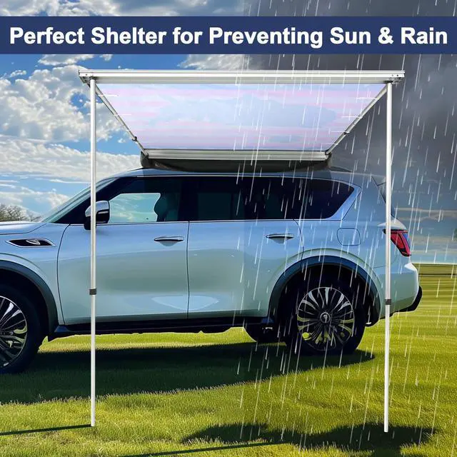 Alt view image 4 of 7 - Yescom Car Side Awning Replacement 6.5x7.8 Ft Rooftop Tent SUV Outdoor Camping US Map