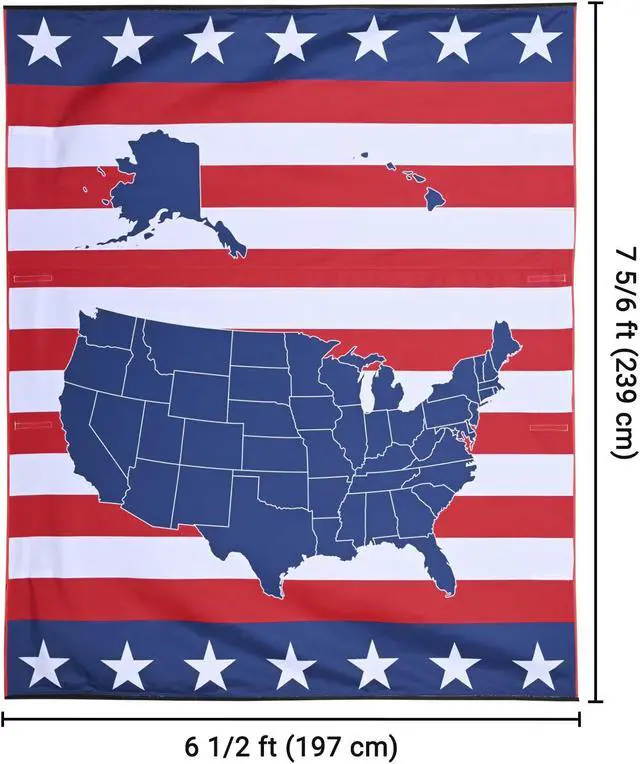 Alt view image 7 of 7 - Yescom Car Side Awning Replacement 6.5x7.8 Ft Rooftop Tent SUV Outdoor Camping US Map