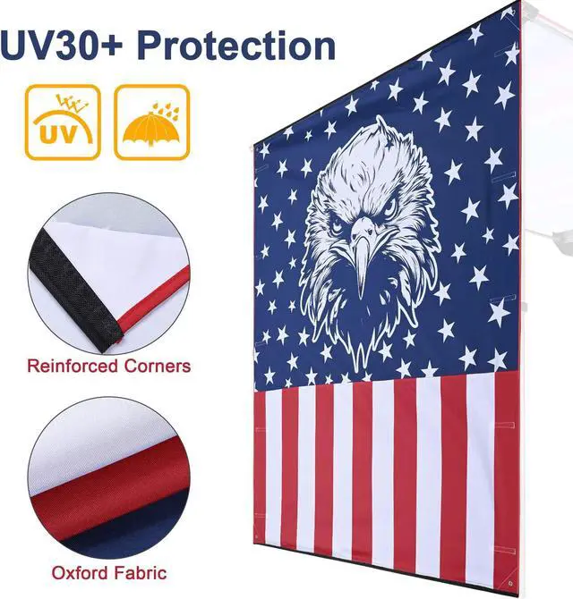Alt view image 3 of 7 - Yescom Awning Wall 6.4FT x 6.7FT for Caravan Car Side Shade Vehicle Tent Camping Windbreak Eagle