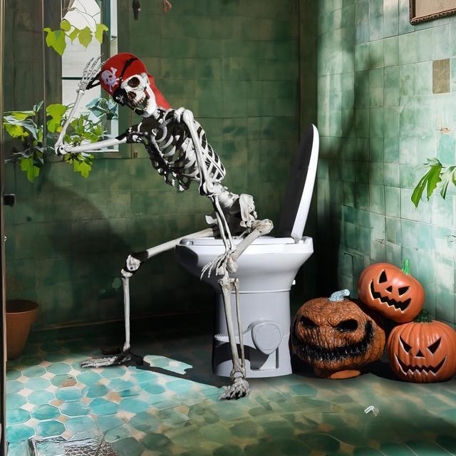 Main image of Yescom Pirate Life Size Skeleton Poseable Full Size 5.4 Ft Halloween Party Decorations Haunted House 2024