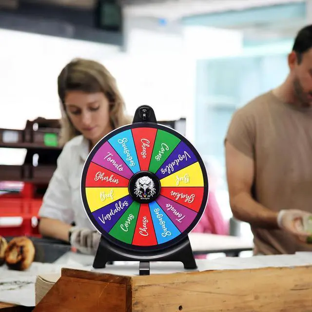 Alt view image 7 of 7 - WinSpin 12" Prize Wheel 14 Slots Spinning Game Tabletop Fortune Game Eagle