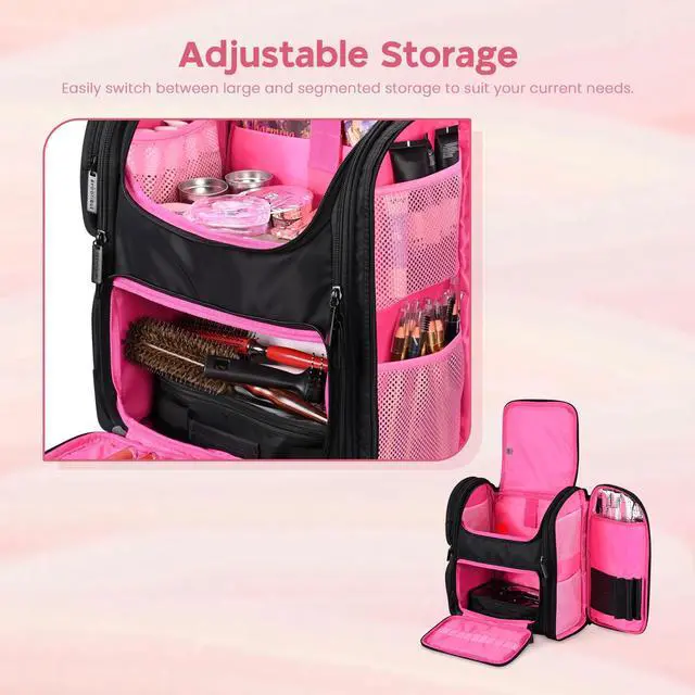 Alt view image 5 of 7 - Byootique 2in1 Nail Polish Organizer Rolling Makeup Train Case Manicure Storage