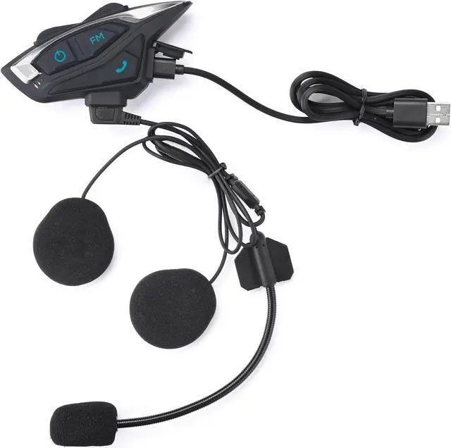 Alt view image 7 of 7 - AHR Motorcycle Bluetooth Headset with Music Sharing Helmet Bluetooth 5.1 Intercom Support 2 Riders with Noise Cancellation for Snowmobile Dirt Bik ATV Helmet