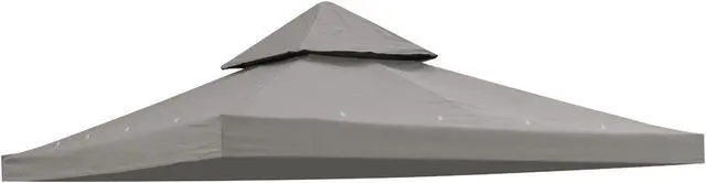 Main image of Yescom 8'x8' UV30+ Gazebo Canopy Replacement Top Cover PU Water Resistance for 2 Tier Outdoor Patio Garden Party Gray