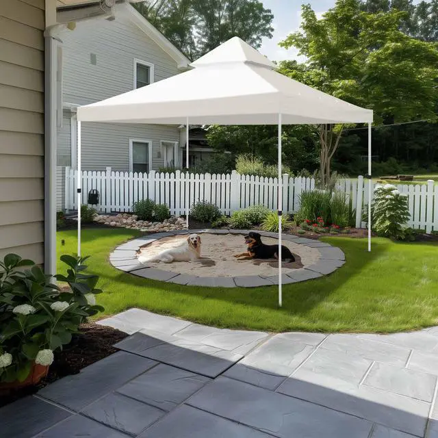 Alt view image 2 of 7 - Yescom 8x8Ft 2-Tier Gazebo Top Replacement UV30+ for 2 Tier Outdoor Patio Canopy Cover Party Backyard Garden Ivory