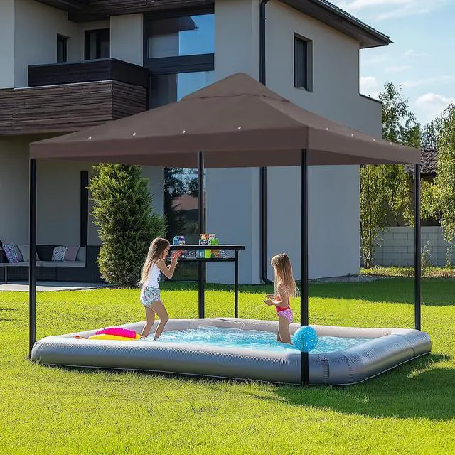 Alt view image 2 of 7 - Yescom 10x10Ft Gazebo Top Replacement for beach cabanas for 1 Tier Outdoor Canopy Cover Patio Garden Yard Party Coffee