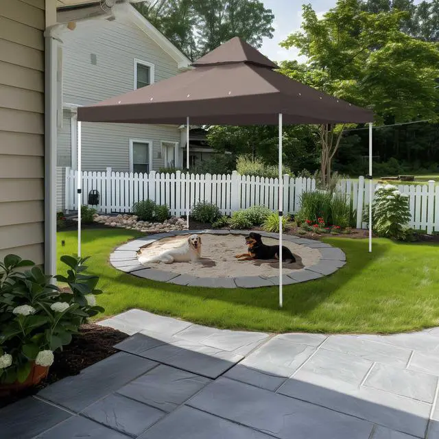 Alt view image 2 of 7 - Yescom 8x8Ft 2-Tier Gazebo Top Replacement UV30+ for 2 Tier Outdoor Patio Canopy Cover Party Backyard Garden Coffee